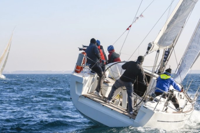 sailboat with crew