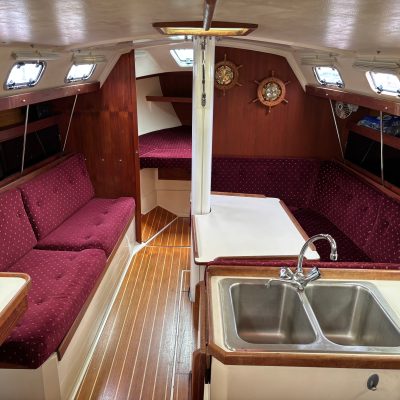 a stove top oven sitting inside of a room