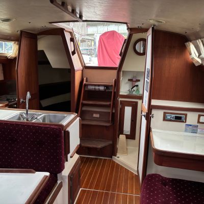 a stove top oven sitting inside of a room